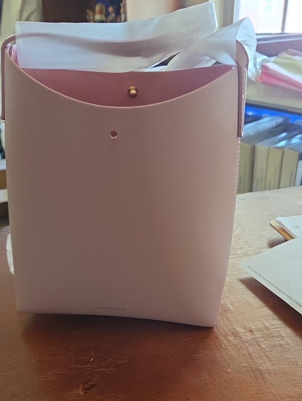 NEW SAMARA Blush Pink Structured Shoulder Bag